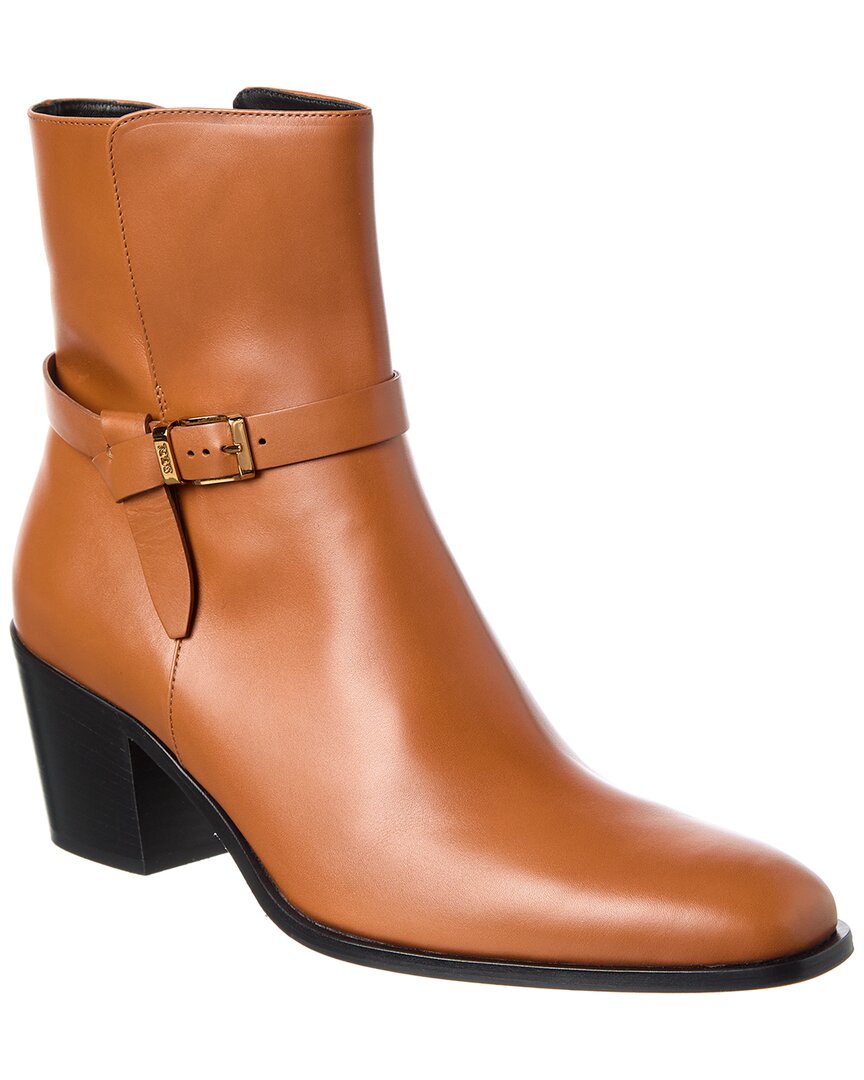Tod's Leather Bootie In Brown