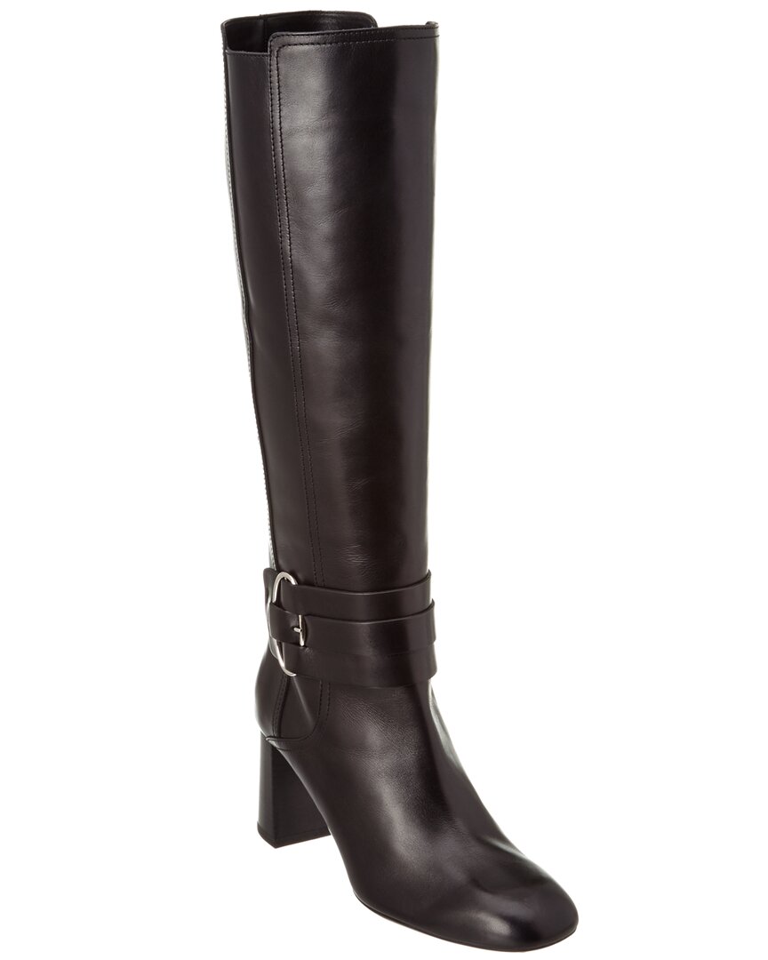 Tod's Tods Ankle Strap Leather Knee Boot In Black