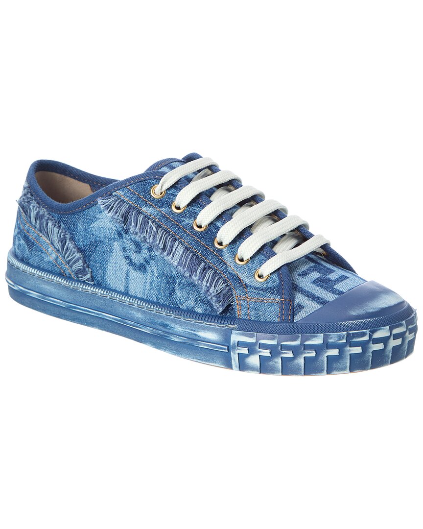 Fendi Domino Denim Sneaker In Blue