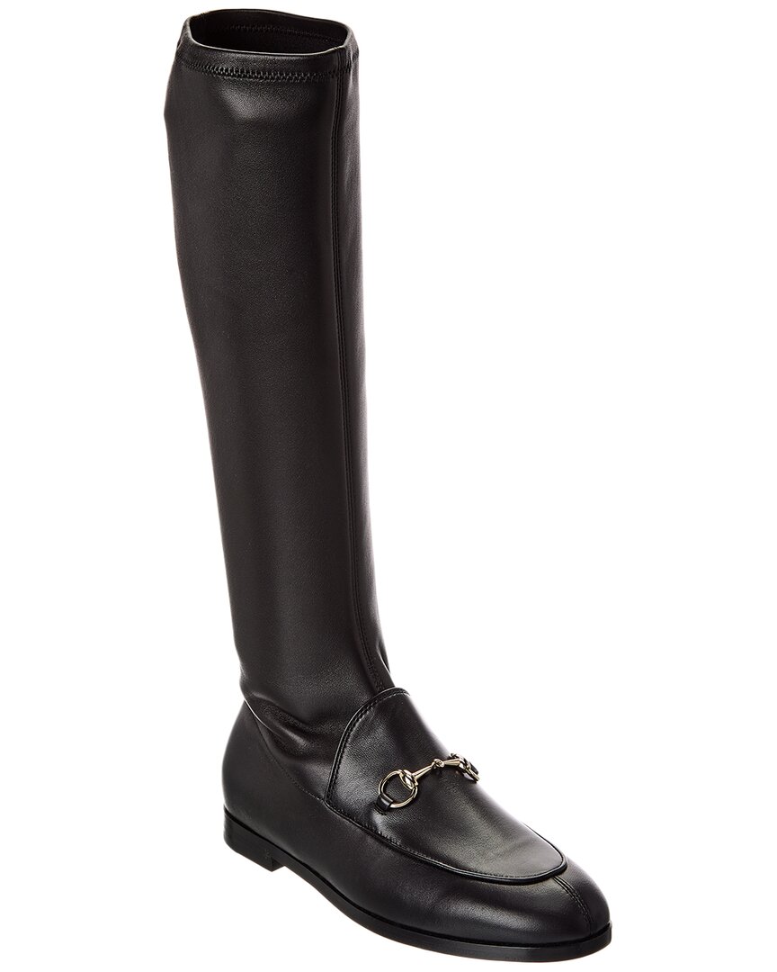 Gucci Dnu Pack  Jordaan Leather Knee-high Boot In Black