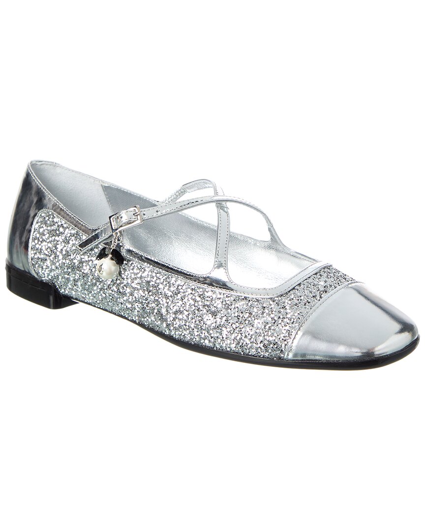 Jimmy Choo Eleri Leather Ballerina Flat