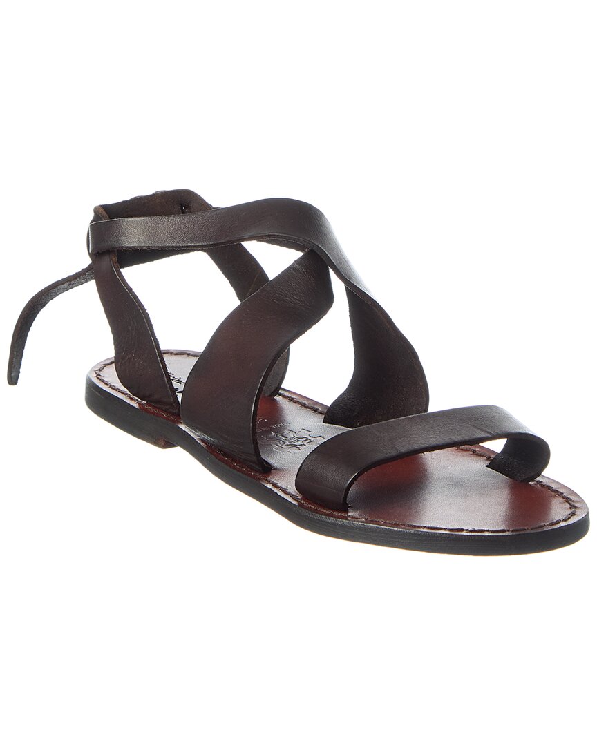 Officine Generale Positano Leather Sandal In Brown