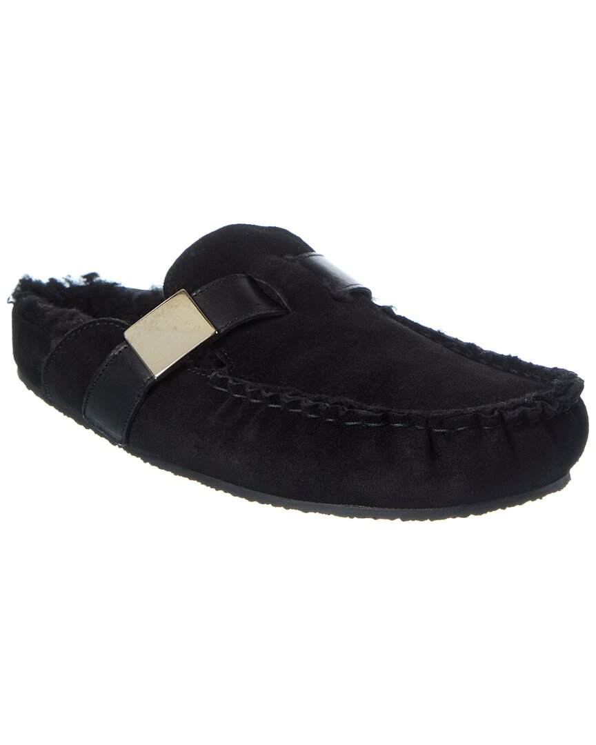 Officine Generale Suede Mule In Black