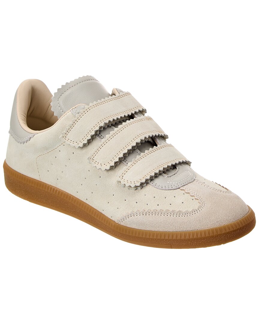 Isabel Marant Beth Panelled Suede Sneakers In White