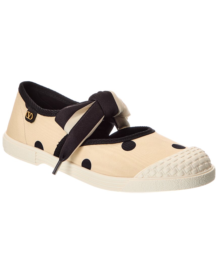 Valentino Bay By Bay Canvas Ballerina Sneaker In Neutral