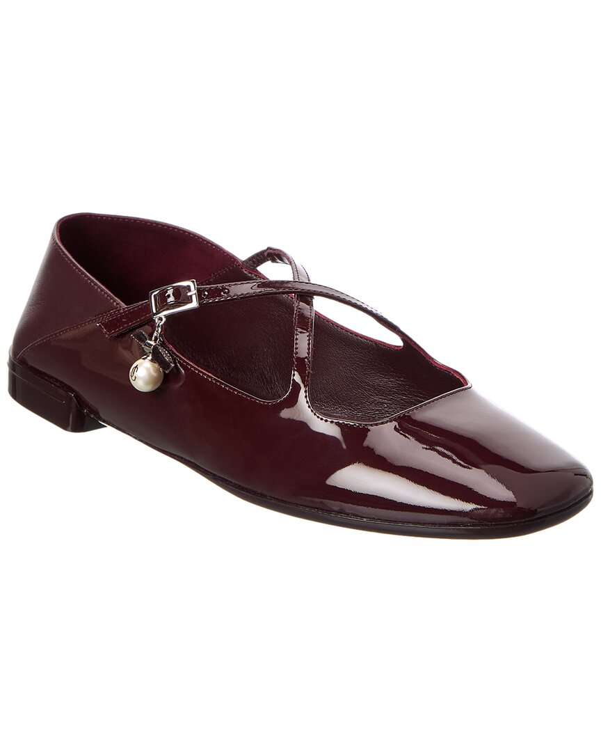 Jimmy Choo Eleria Patent Ballerina Flat In Red