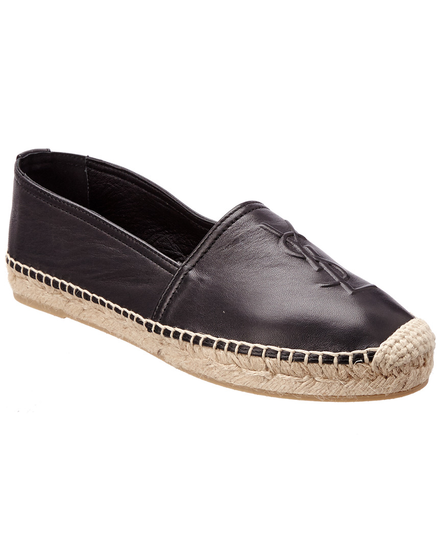 Saint Laurent Logo Leather Espadrille Women's 36.5 | eBay