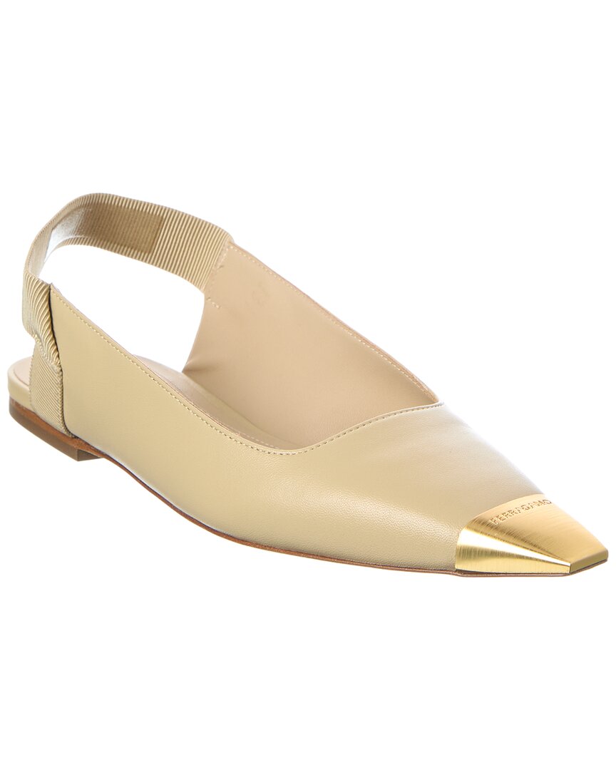 Ferragamo Alhena Leather Slingback Flat In Nude