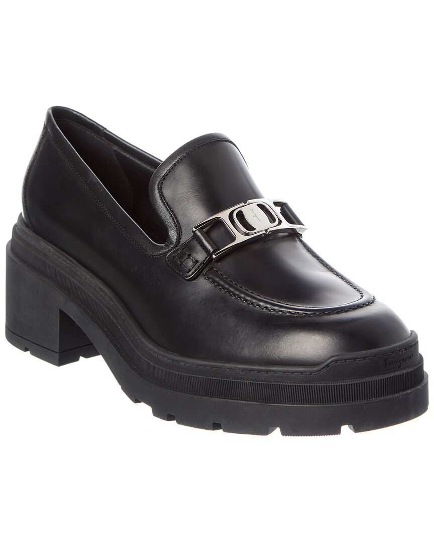 Ferragamo Ridley Leather Loafer In Black