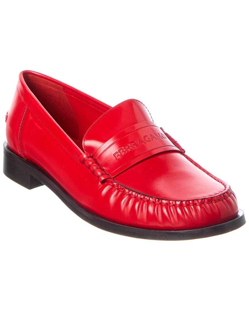 Ferragamo Irina Leather Loafer In Red