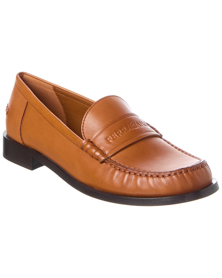 Ferragamo Irina Leather Loafer In Brown