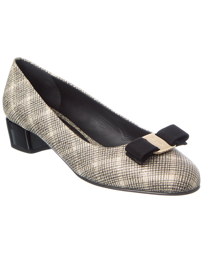 Ferragamo Salvatore  Vara Bow Leather Pump In Multi
