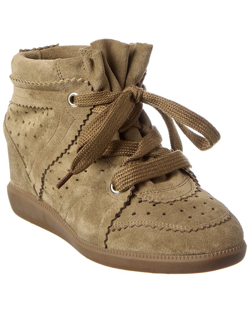 Isabel Marant Bobby Suede Wedge Sneaker In Multi