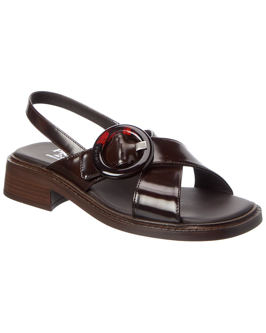 Prada Re-edition 1996 Brushed Leather Sandal In Red