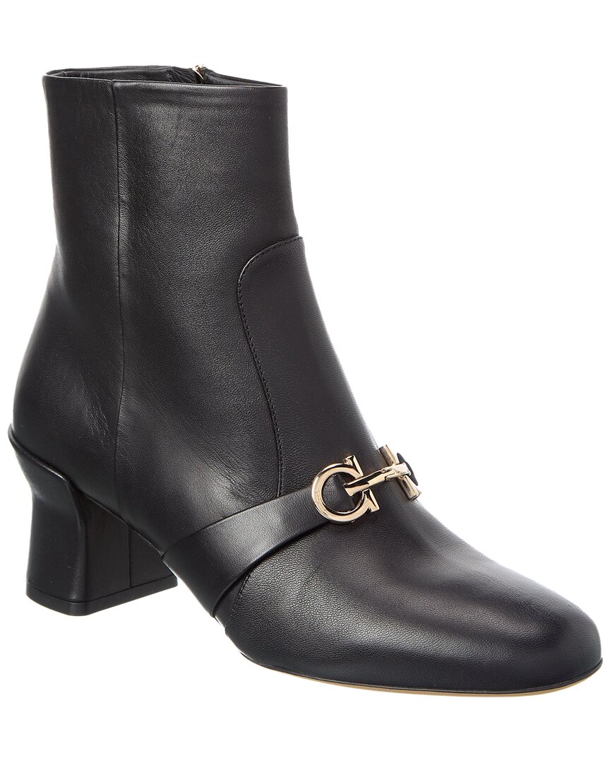 Ferragamo Orietta Leather Bootie In Black