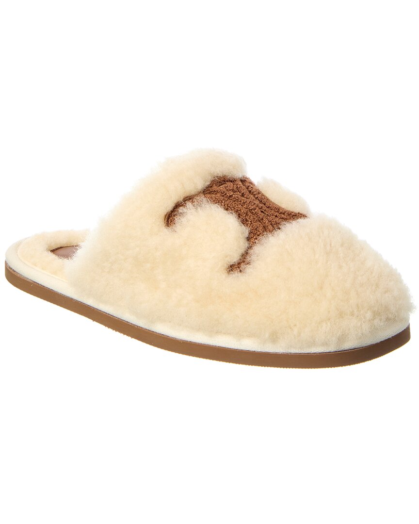 Celine Georgia Shearling Mule In Animal Print