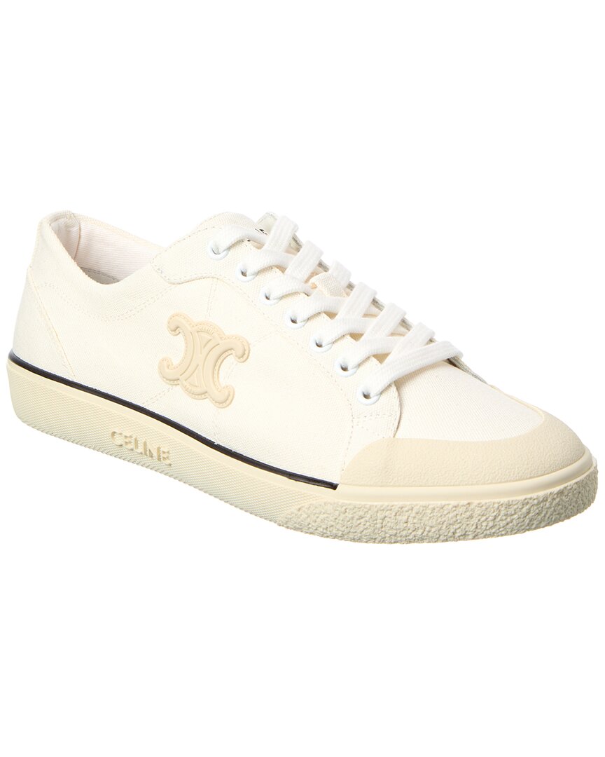 Celine Alan Canvas Sneaker In White