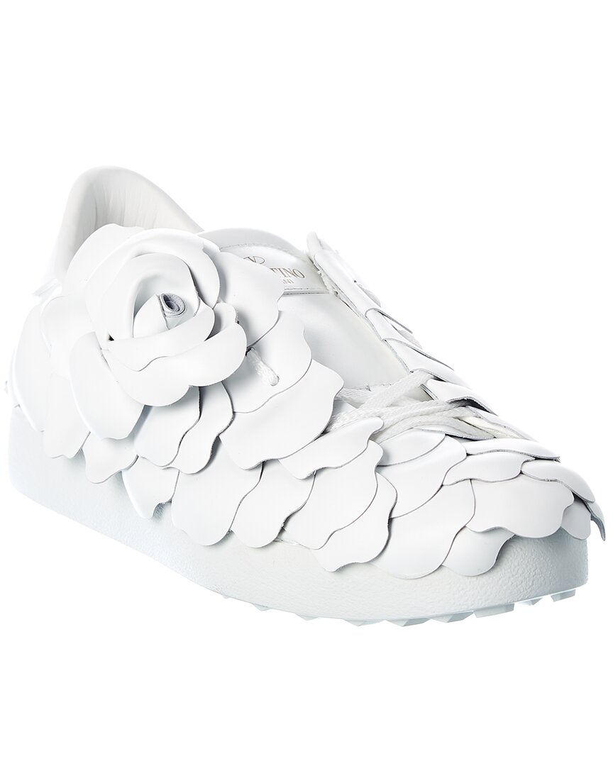 Shop Valentino Atelier 03 Rose Edition Leather Sneaker In White