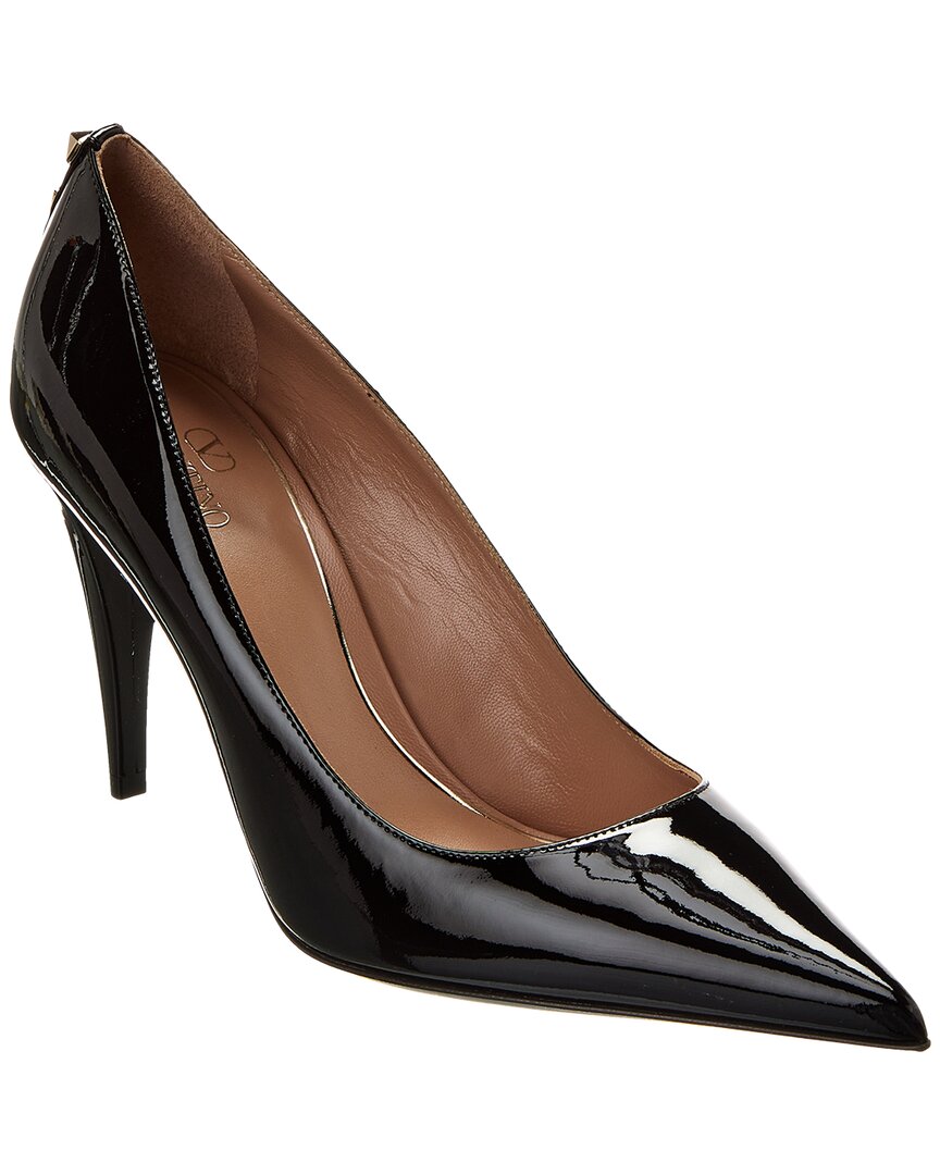 Valentino Rockstud 90 Patent-leather Pumps In Black