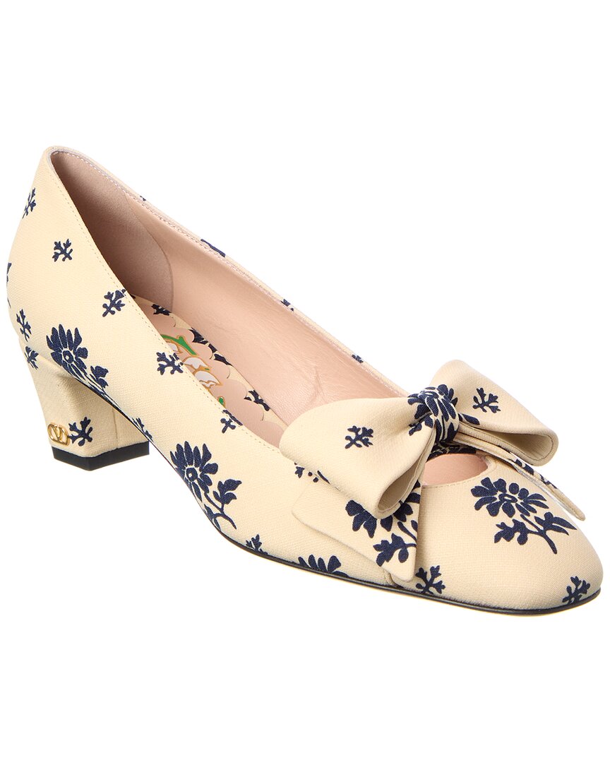 Valentino 45mm Bowow Décolleté Pumps In Neutral