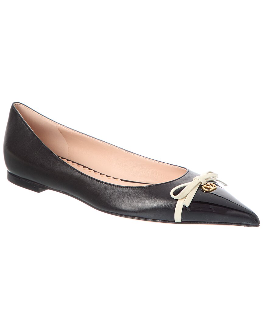 Valentino Garavani Bepointy Leather Ballets In Black