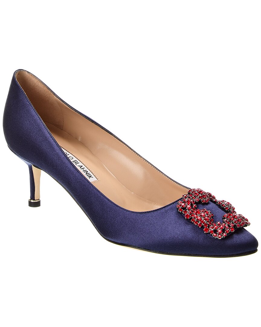 Manolo Blahnik Hangisi 50 Satin Pump In Purple