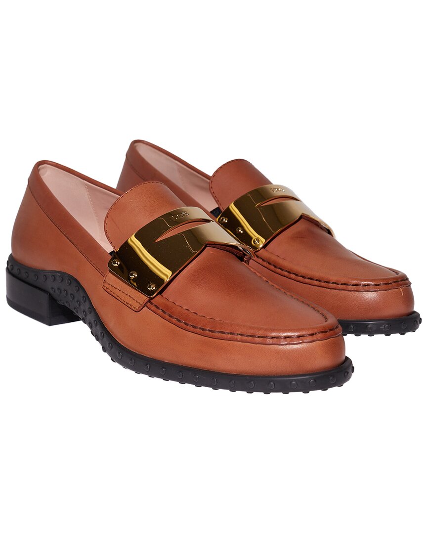 Tod's Gommino Leather Loafer In Brown