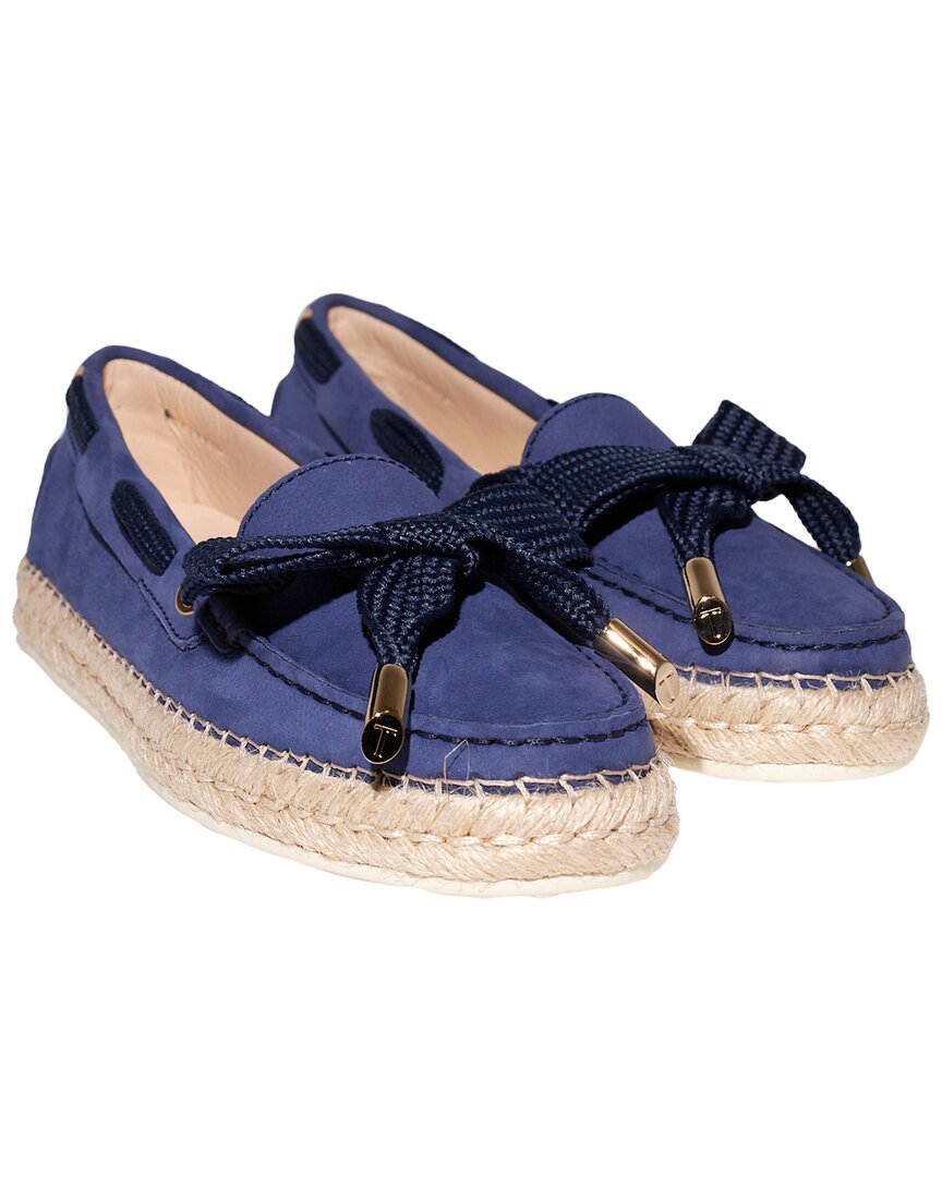 Shop Tod's Suede Espadrille In White