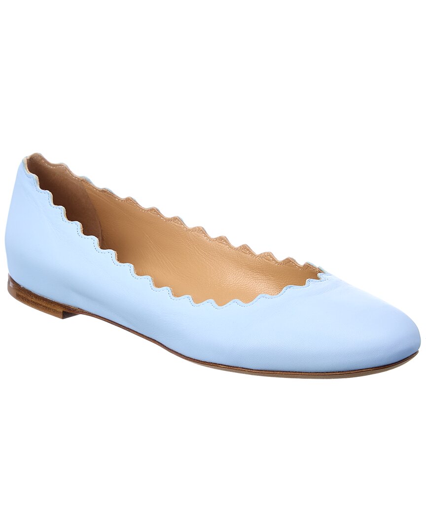 Chloé Blue Lauren Ballerina Flats In 40q Airy Blue