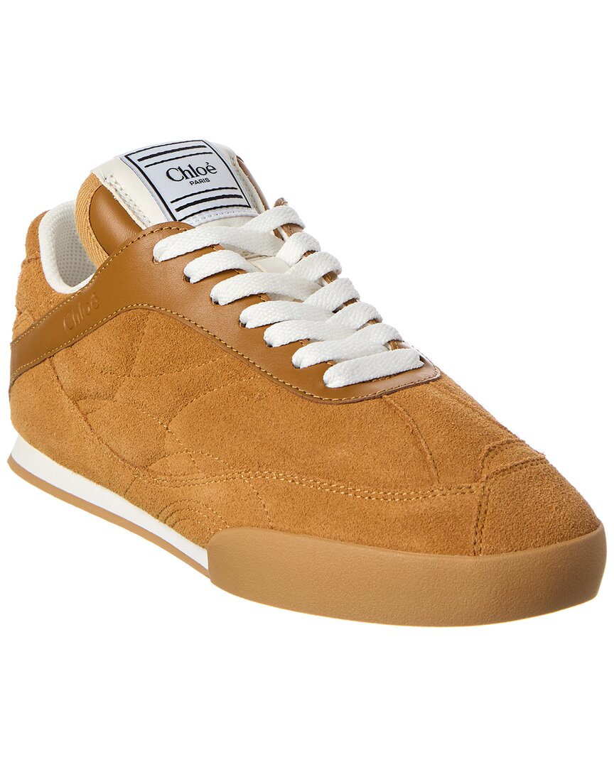 Chloé Chloe Kick Suede & Leather Sneaker In Brown