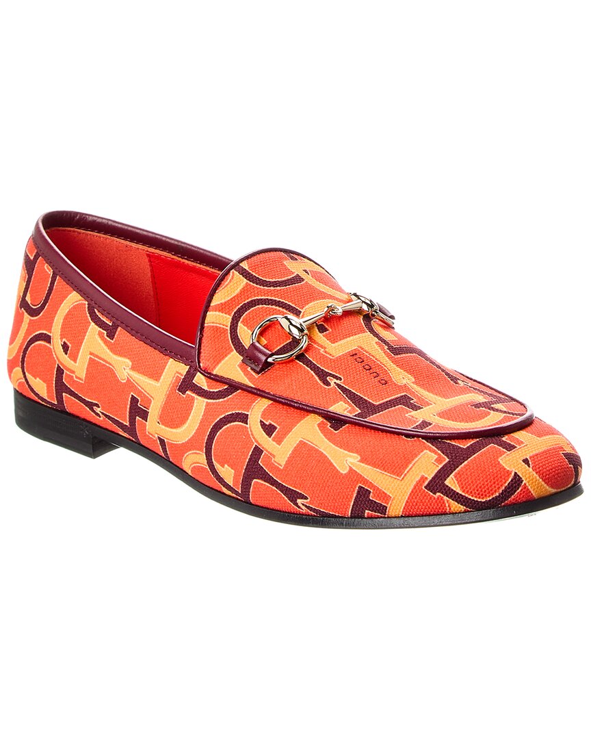 Gucci Jordaan Canvas Loafer In Orange