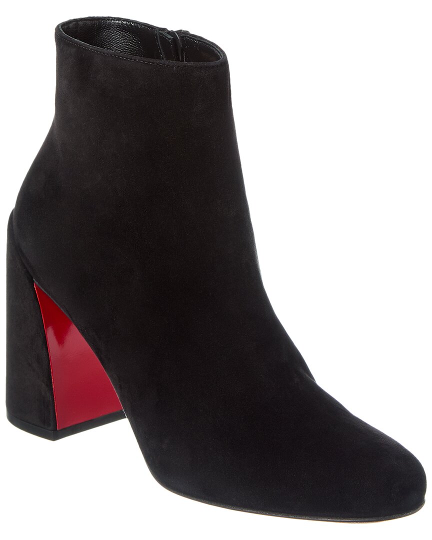Christian Louboutin Turela 85 Suede Bootie In Black