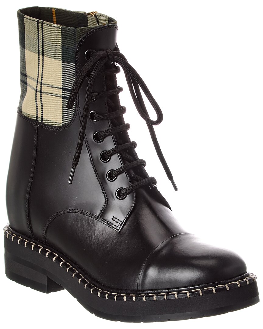 Chloé Canvas & Leather Bootie In Black
