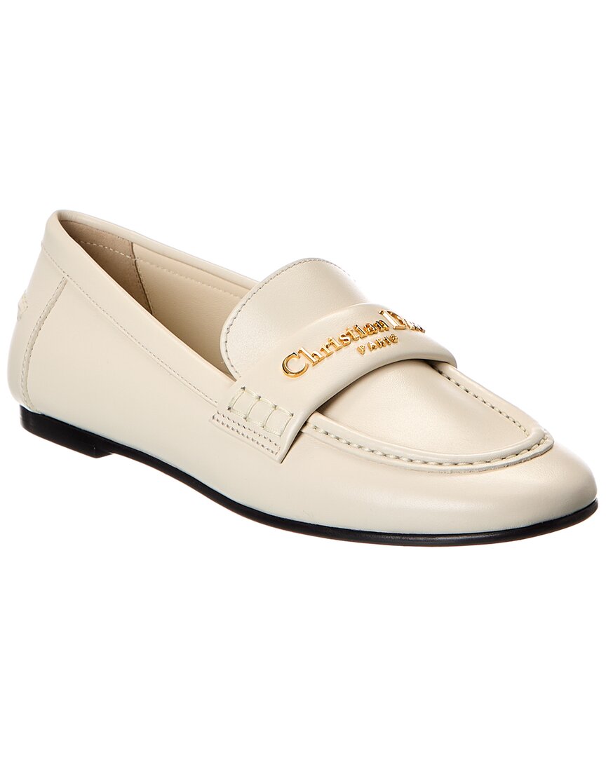 Dior Boy Leather Loafer In Neutral