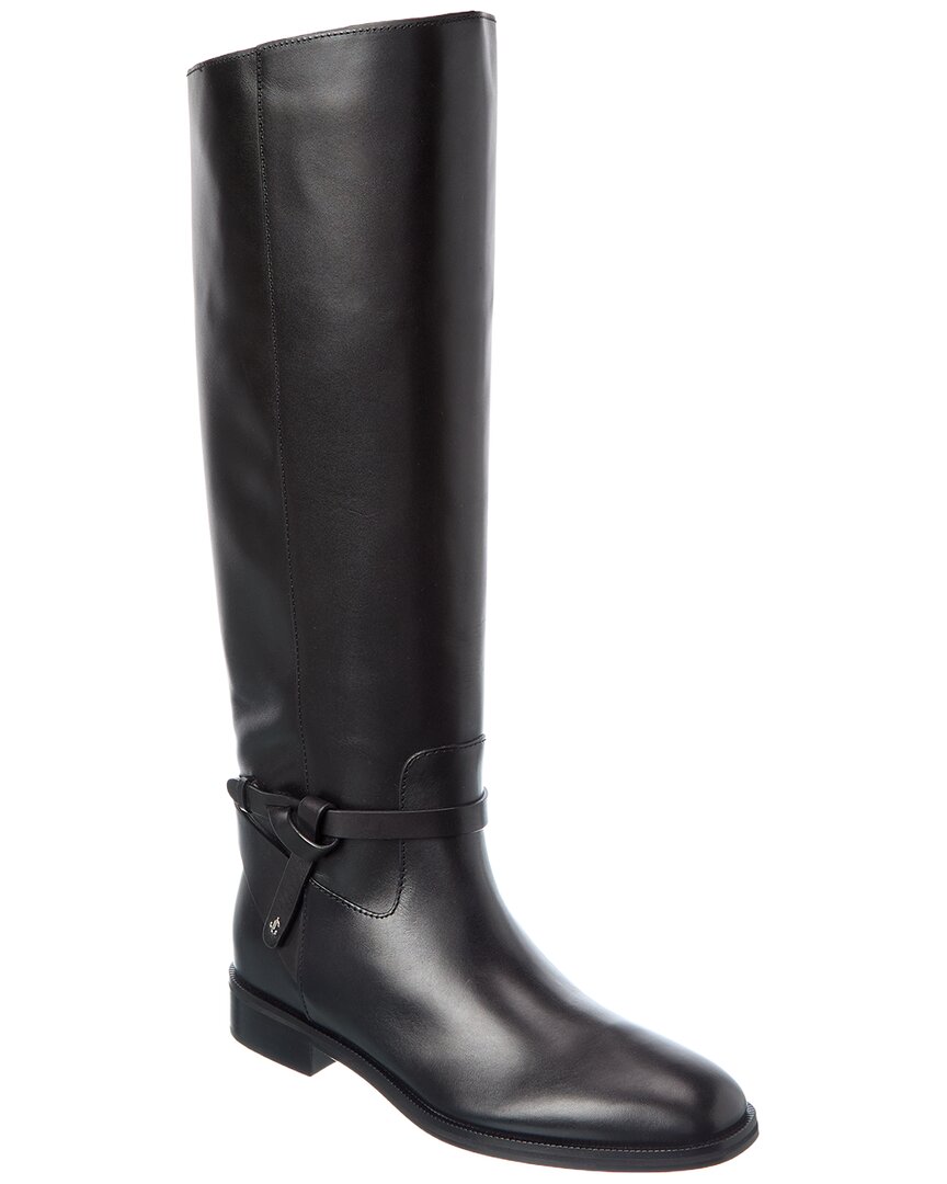 Jimmy Choo Lawton Kb Leather Knee-high Boot In Black