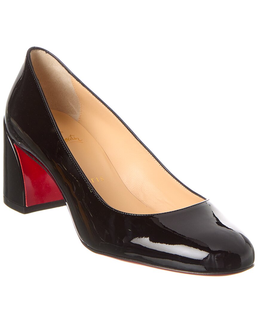 Christian Louboutin Cadrilla Patent Block-heel Red Sole Pump In Multi