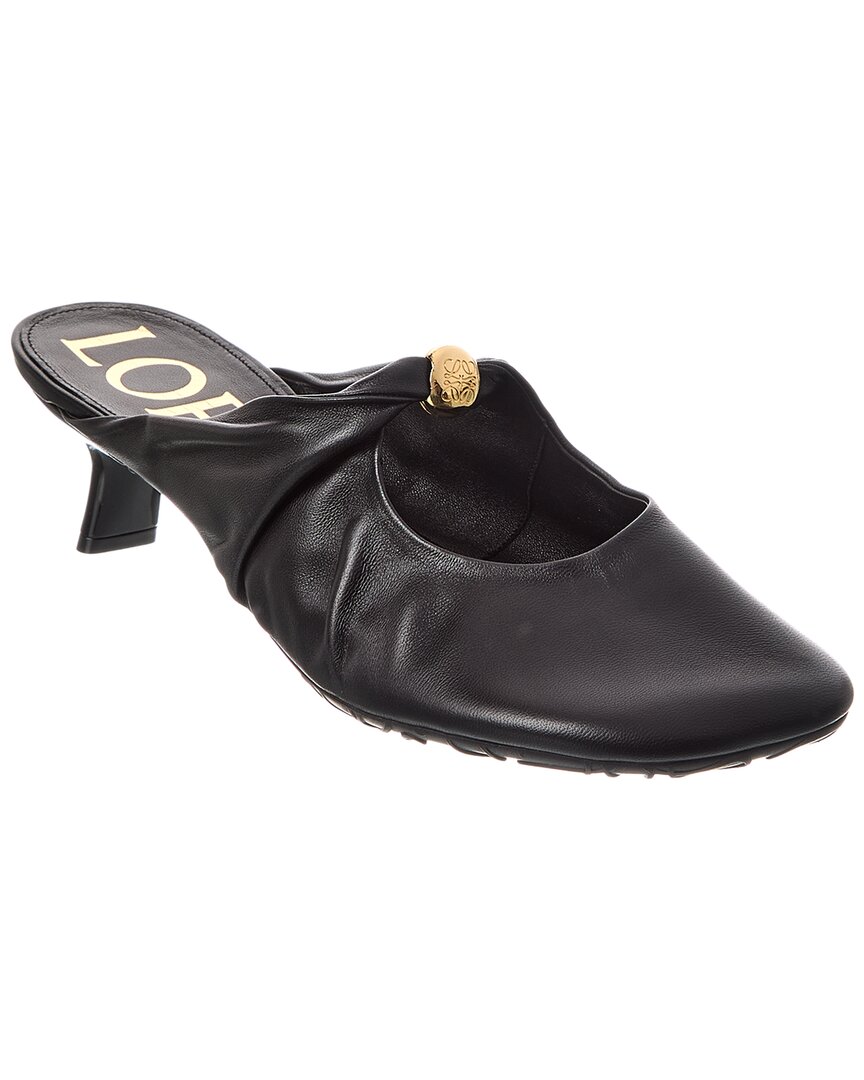 Loewe Pebble Soft Leather Mule In Black