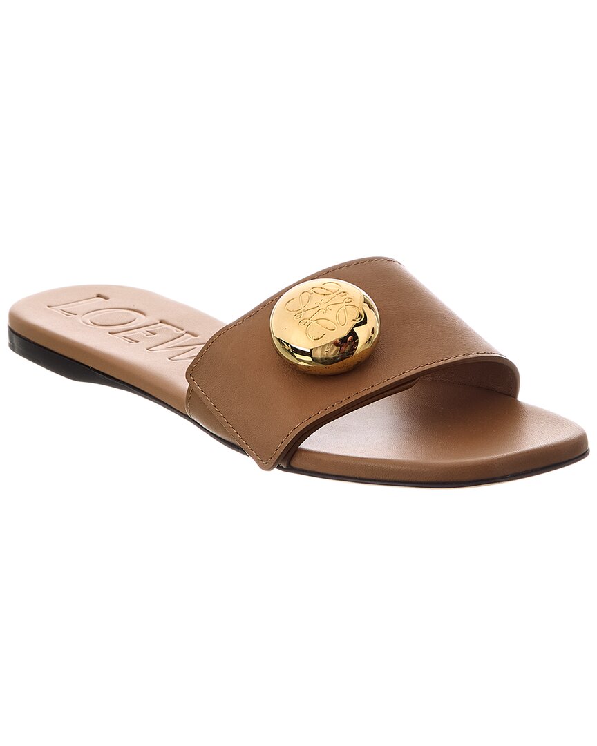 Loewe Pebble Leather Slide In Brown