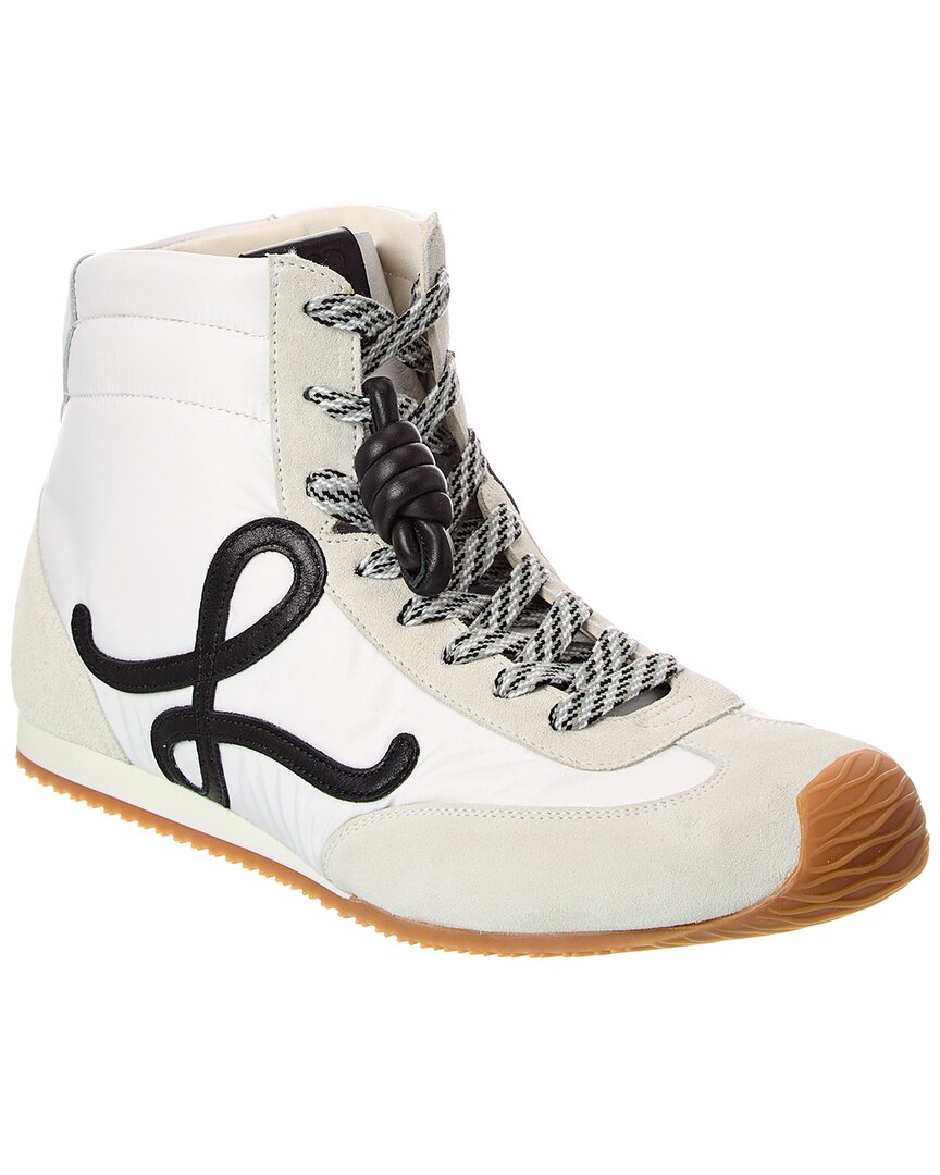 Loewe Ballet Runner 2.0 Nylon & Leather High-top Sneaker In White
