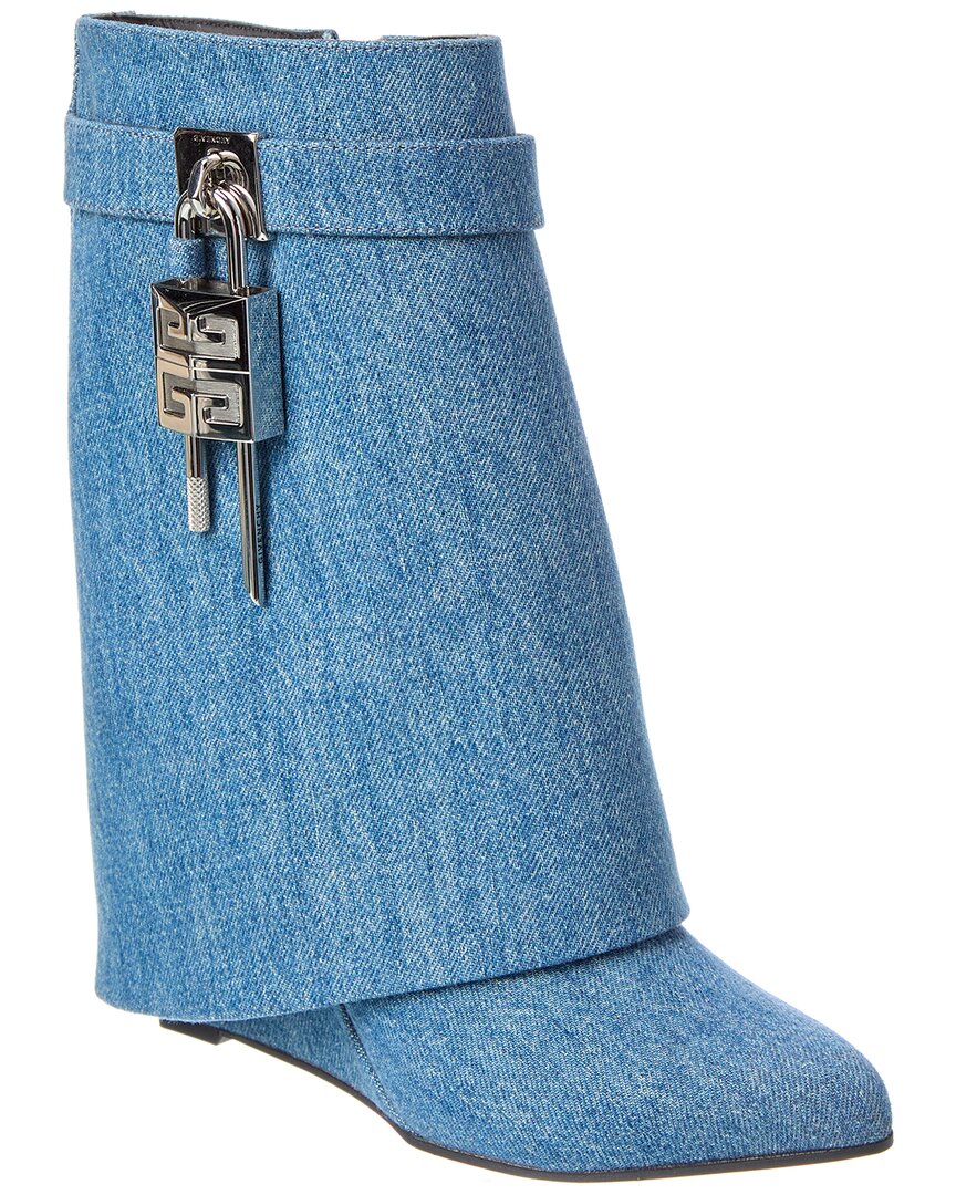 Givenchy Shark Lock Denim Bootie In Multi