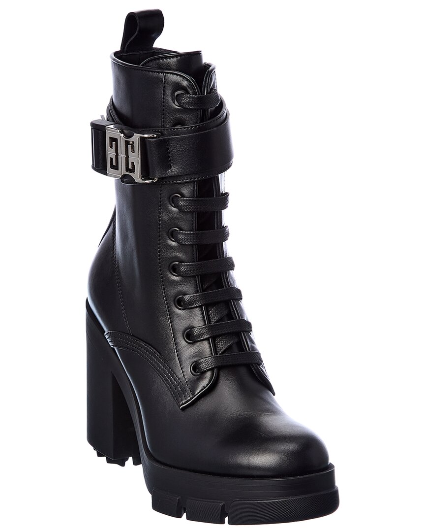 Givenchy Terra 4g Buckle Leather Combat Boot In Black