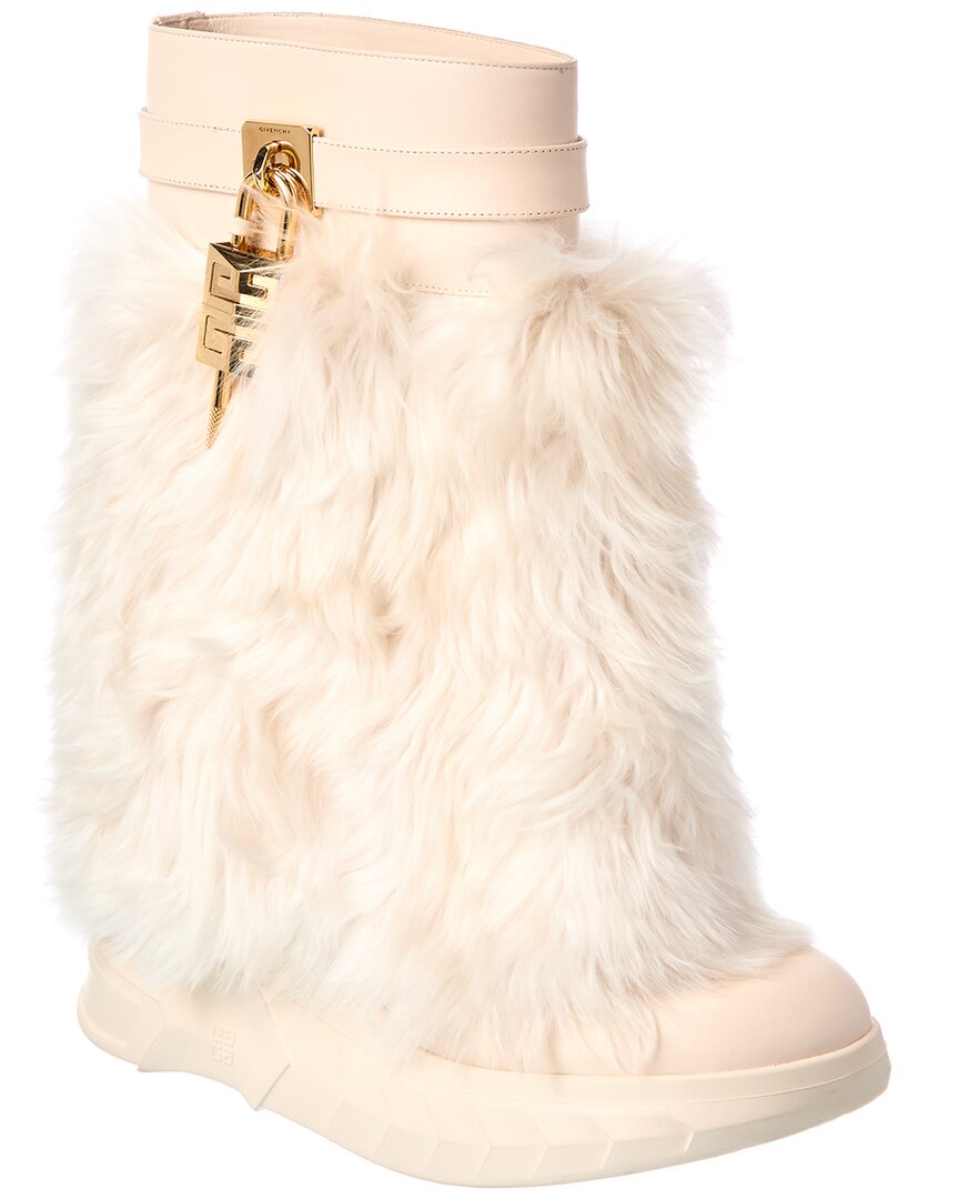 Givenchy Shark Lock Leather Biker Boot In Animal Print