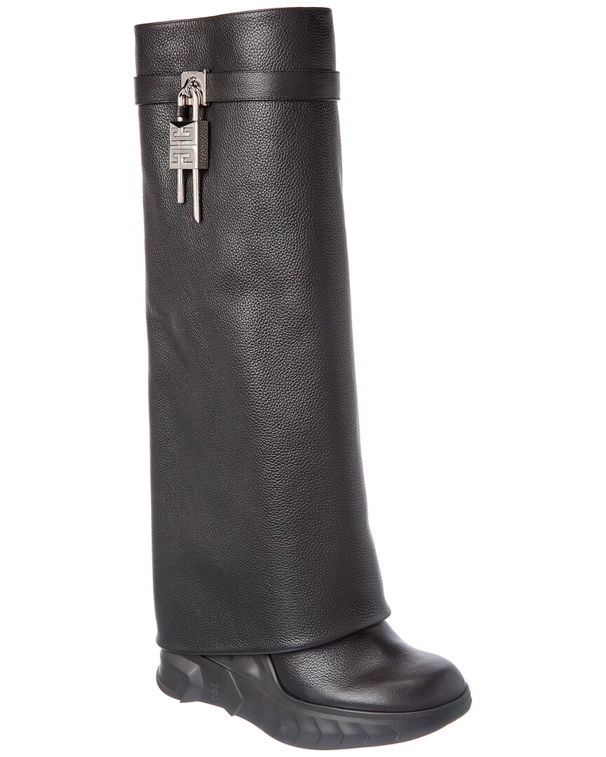 Givenchy Shark Lock Leather Biker Boot In Multi