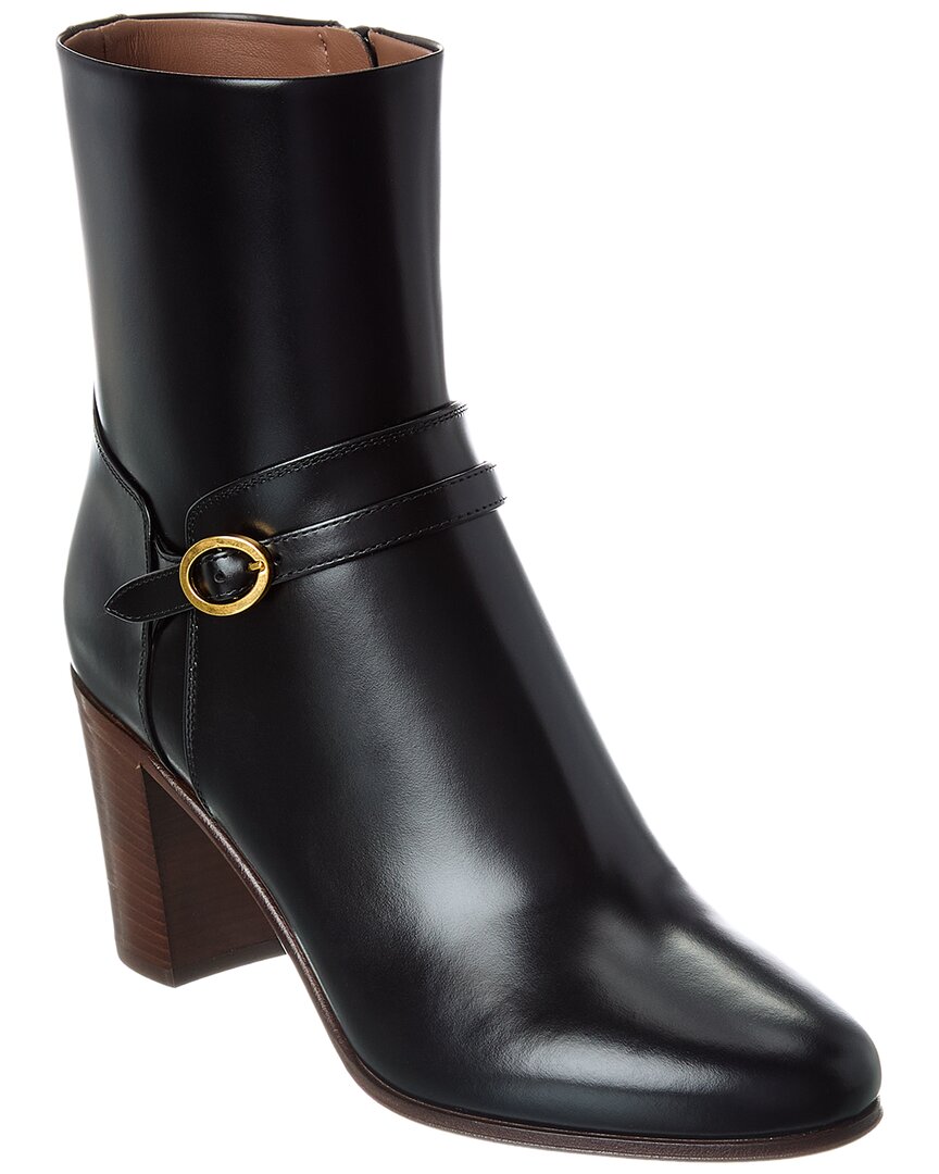 Valentino Rockstud 75 Leather Boot In Black