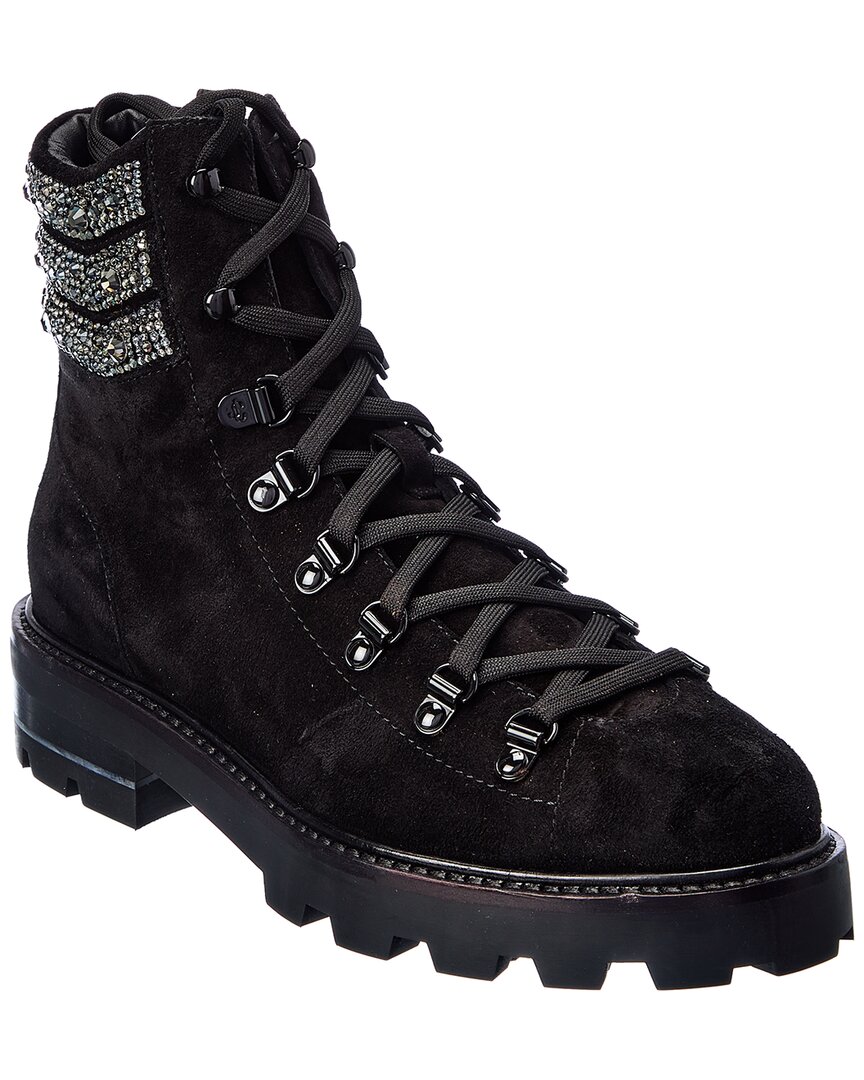 Jimmy Choo Eshe Suede Hiking Boot In Black