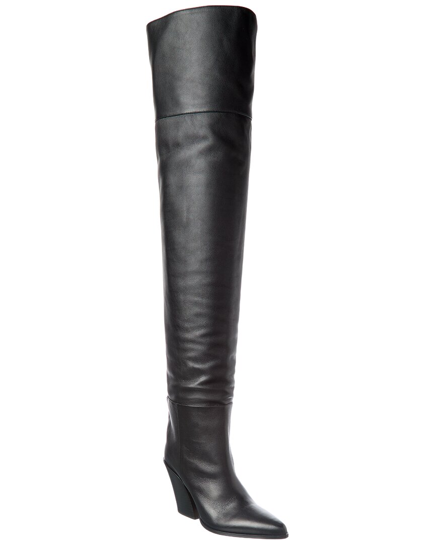 Jimmy Choo Maceo 85 Leather Over-the-knee Boot In Black