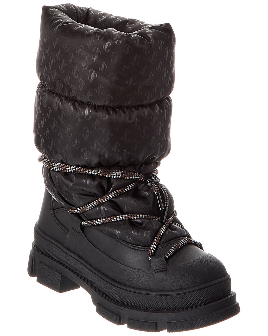 Jimmy Choo Yeda Puffy Nylon & Leather Boot In Black