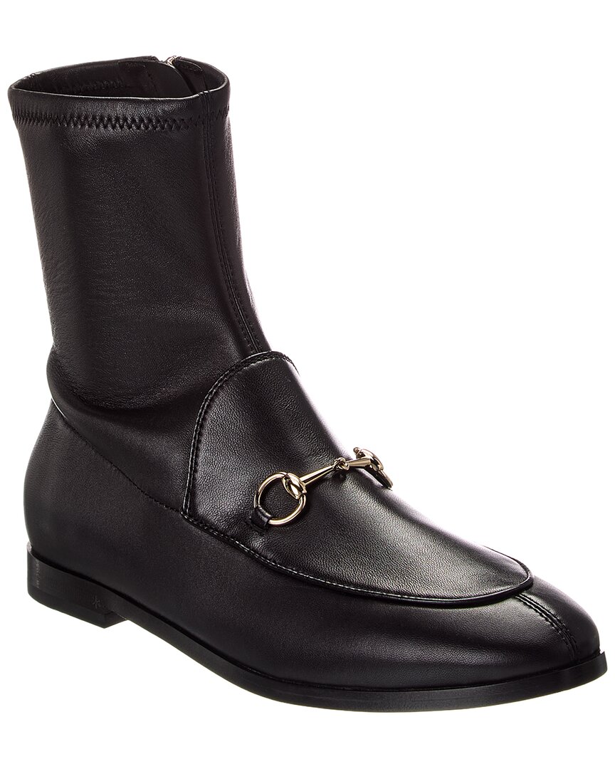 Gucci Black Leather Jordaan Ankle Boots Women