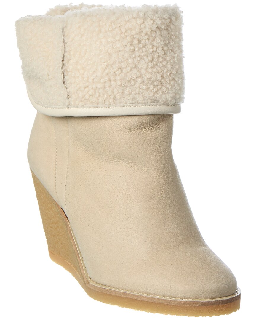 Isabel Marant Totam Shearling Bootie In White