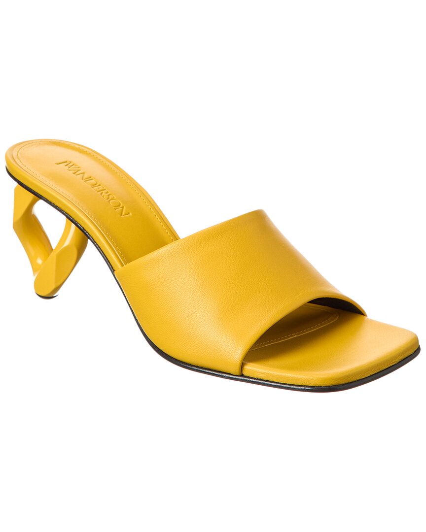 Shop Jw Anderson Chain Leather Sandal In Yellow